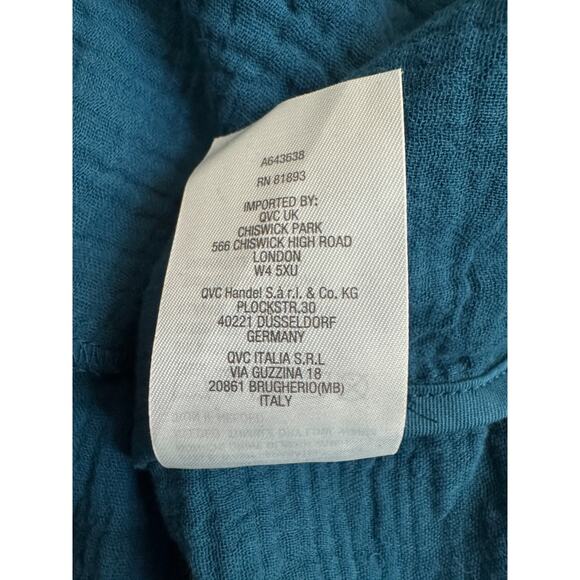 Isaac Mizrahi Live Bridgehampton Cotton Gauze Jacket Deep Sea Large NWOT - Picture 6 of 14